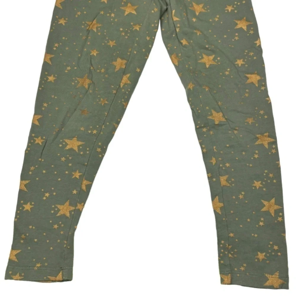 Epic Threads Girls Leggings Size M Moss Green with‎ Gold Star Print Pants